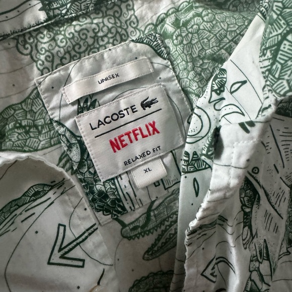 Men’s XL sold out Lacoste x Netflix swim set, warn once, ignore wrinkles - Picture 2 of 3